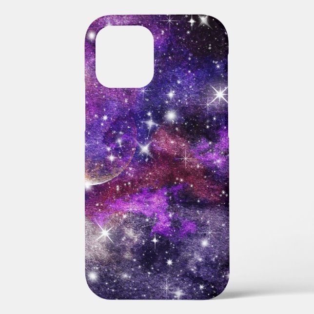 Coques Case-Mate iPhone Galaxie violette Voie lactée avec planète (Verso)