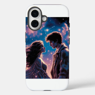 Coque Pour iPhone 16 Galaxy Love Couple Romantic Valentine Night Art
