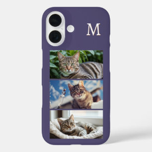Coque Pour iPhone 16 Galerie de photos de chat Violet de l'animal de co