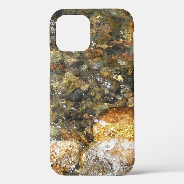 Coques Case-Mate iPhone Galets brun et gris usés par la rivière, abstracti (Verso)