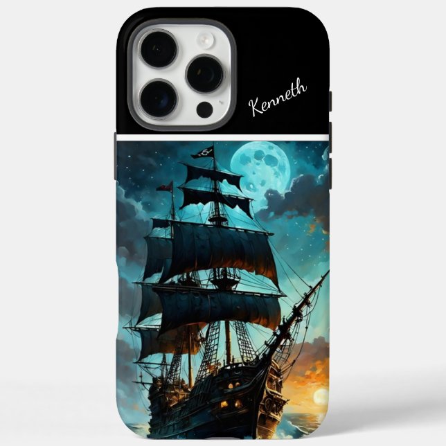 Coques Case-Mate iPhone Galleon Sous Ciel Lune (Verso)