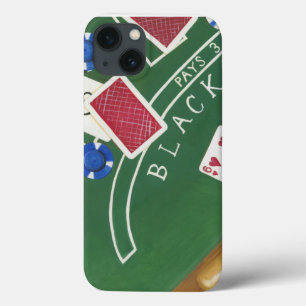 iPhone 13 Case Game of Blackjack with Chips by Chariklia Zarris