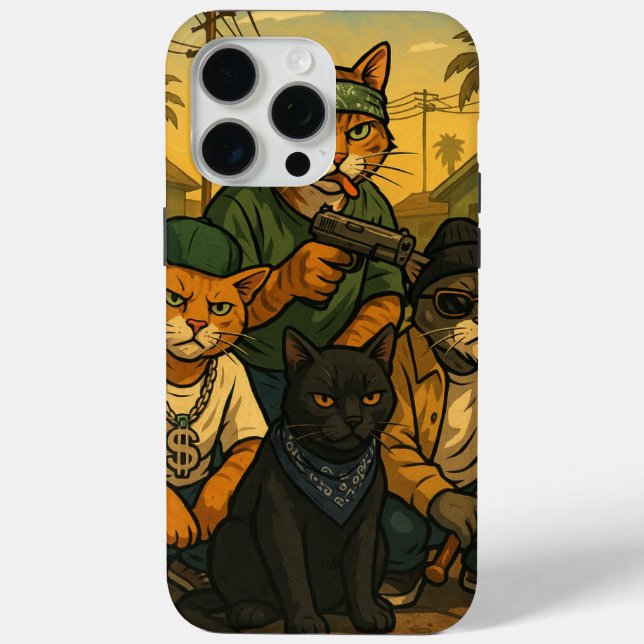 Coques Case-Mate iPhone Gang de Chats dans Grove St (Verso)