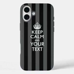 Coque Pour iPhone 16 Plus Garde calme personnalisé ET Votre Texte