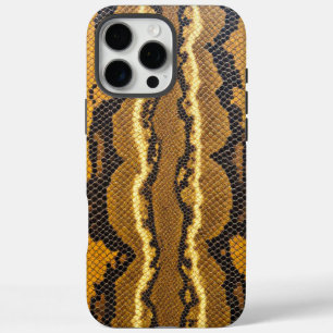 Coque iPhone 16 Pro Max Garde du serpent : Peau léopard jaune