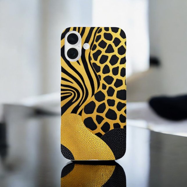 Coques Case-Mate iPhone Garde sauvage : Poster de animal noir et jaune (Créateur téléchargé)