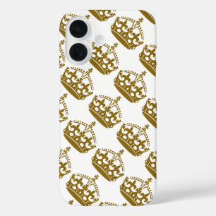 Coque Pour iPhone 16 Garde ton calme et continue Couronne dorée sur fon