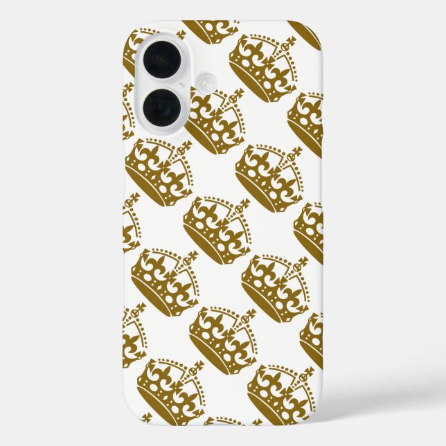 Coques Case-Mate iPhone Garde ton calme et continue Couronne dorée sur fon (Verso)