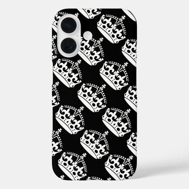 Coques Case-Mate iPhone Garde ton calme et continue Couronne en blanc (Verso)