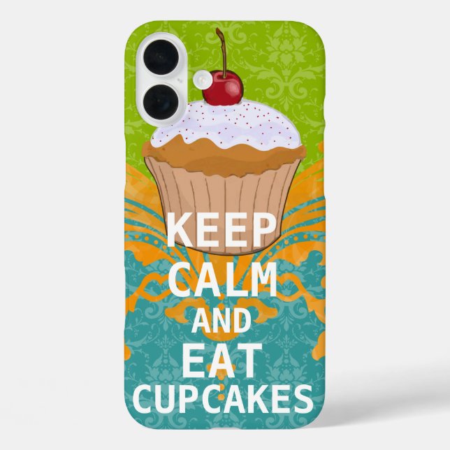 Coques Case-Mate iPhone GARDER CALME et manger Cupcakes changer aqua n'imp (Verso)