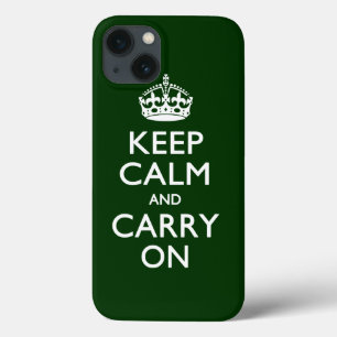 Coques Pour iPhone GARDER LE CALME ET PORTER SUR Forest Green
