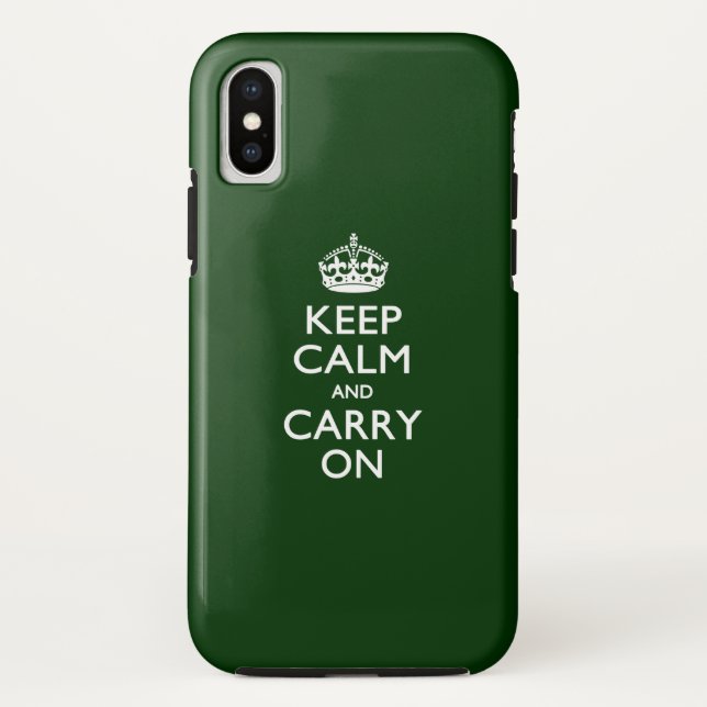 Coques Case-Mate iPhone GARDER LE CALME ET PORTER SUR Forest Green (Dos)