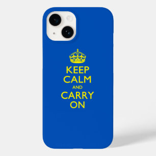 Coques Pour iPhone GARDER SON CALME ET CONTINUER Décoration Bleue