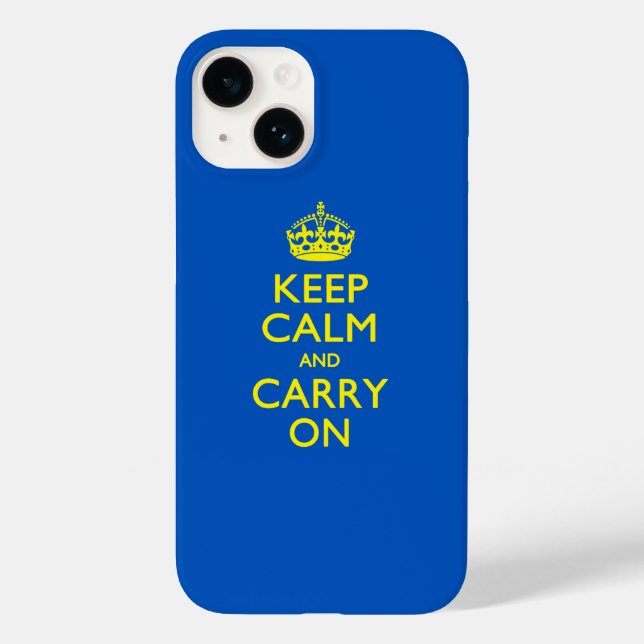 Coques Case-Mate iPhone GARDER SON CALME ET CONTINUER Décoration Bleue (Verso)