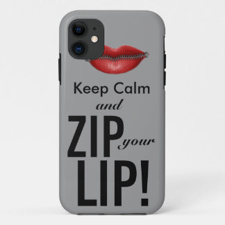 Coque iPhone 11 garder son calme et fermer sa bouche parodie drôle