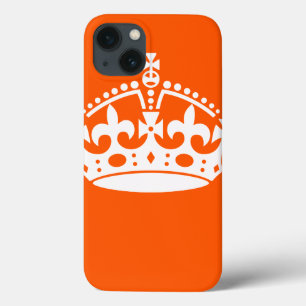 Coque Case-Mate iPhone GARDEZ CALM CROWN sur Orange Personnaliser Ceci!