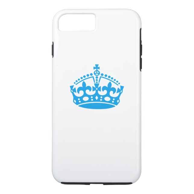 Coques Case-Mate iPhone Gardez calme couronne bleue (Dos)