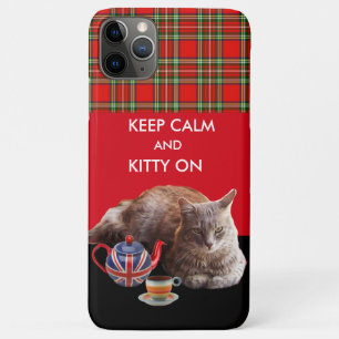 COQUES POUR iPhone GARDEZ CALME ET LA CUISINE SUR, TARTAN ROUGE TÊTE