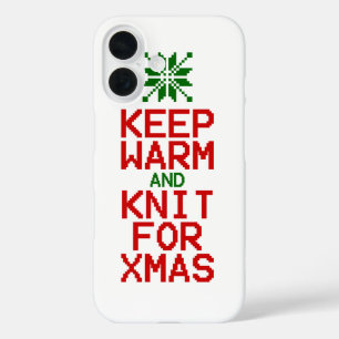 Coque Pour iPhone 16 Gardez chaud et tricot pour Noël