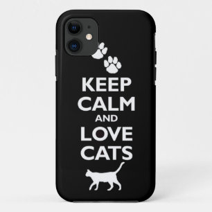 Coque Case-Mate iPhone gardez le calme et aimez les chats félins familie