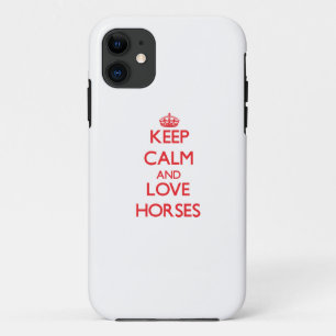 Coque Case-Mate iPhone Gardez le calme et aimez les chevaux