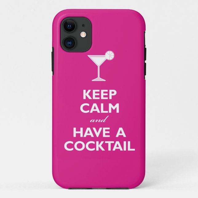 Coques Case-Mate iPhone Gardez le calme et ayez un cocktail (les roses (Dos)