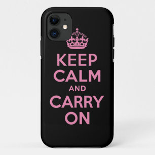 Coques Pour iPhone Gardez le calme et continuez le rose et le noir