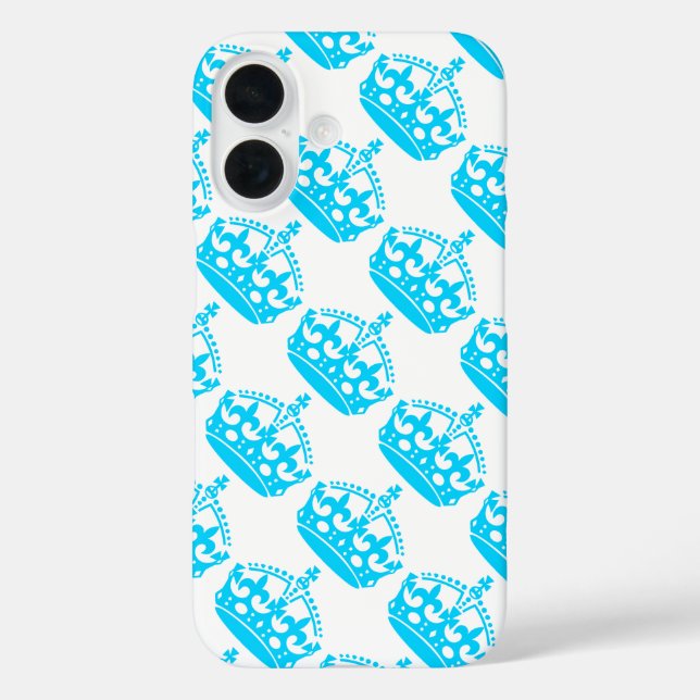 Coques Case-Mate iPhone Gardez le calme et continuez sur la couronne bleue (Verso)