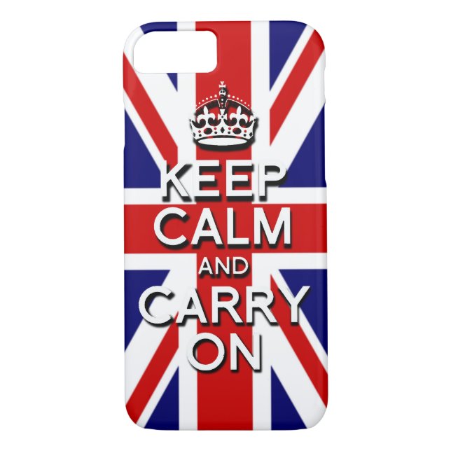 Coques Case-Mate iPhone Gardez le calme et continuez sur Union Jack Flag (Dos)