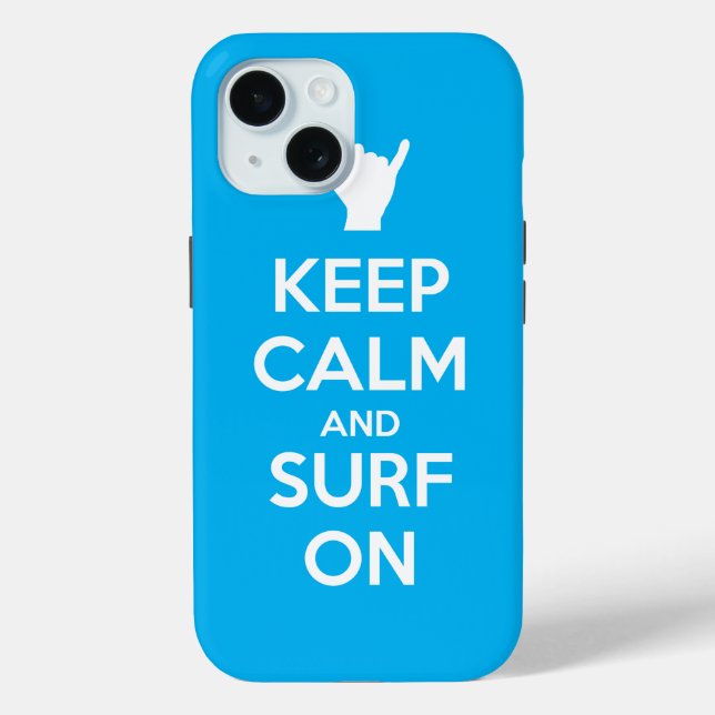 Coques Case-Mate iPhone Gardez le calme et le Surf allumés (Verso)