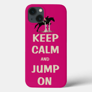 Etui iPhone Case-Mate Gardez le calme et sautez sur le cheval rose
