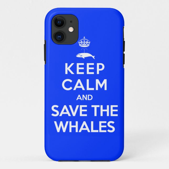 Coques Case-Mate iPhone Gardez le calme et sauvez les baleines (Dos)