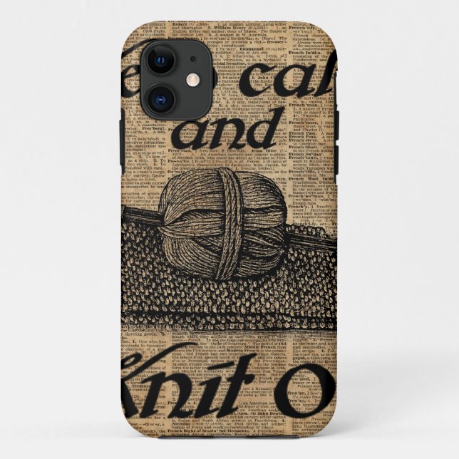 Coques Case-Mate iPhone Gardez le calme et tricotez dessus (Dos)
