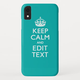 Coque Case-Mate iPhone Gardez le calme et votre texte sur Accent Turquois