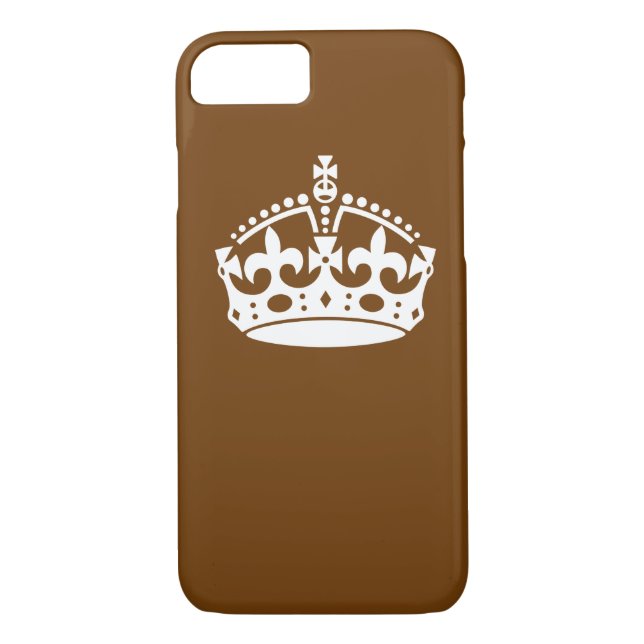 Coques Case-Mate iPhone Gardez le calme sur la décoration Brown (Dos)