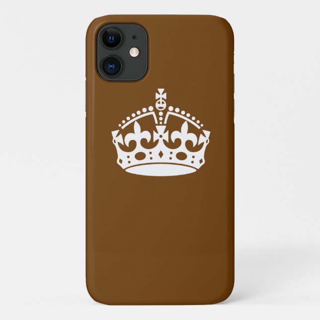 Coques Case-Mate iPhone Gardez le calme sur la décoration Brown (Dos)