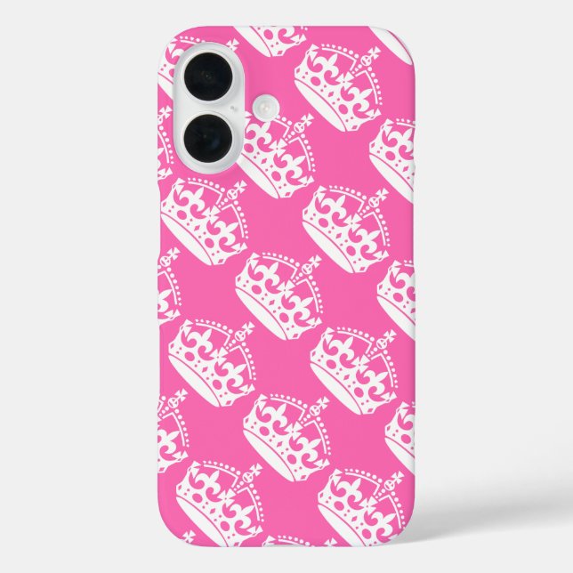Coques Case-Mate iPhone Gardez votre calme et continuez Couronne blanche s (Verso)