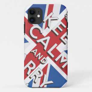Coque Case-Mate iPhone Gardez votre calme et continuez Drapeau britanniqu