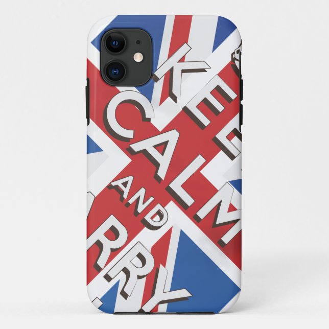 Coques Case-Mate iPhone Gardez votre calme et continuez Drapeau britanniqu (Dos)