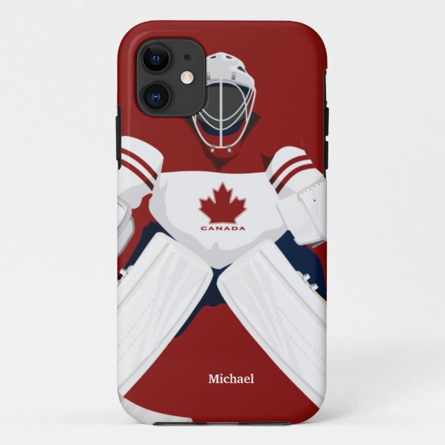 Coques Case-Mate iPhone Gardien de but d'hockey d'équipe du Canada (Dos)