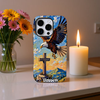 Coque iPhone 16 Pro Gardien du Sommet : Aigle et foi