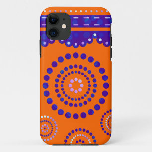 Coques Pour iPhone Garland ARTdeco violet bleu + votre couleur de dos