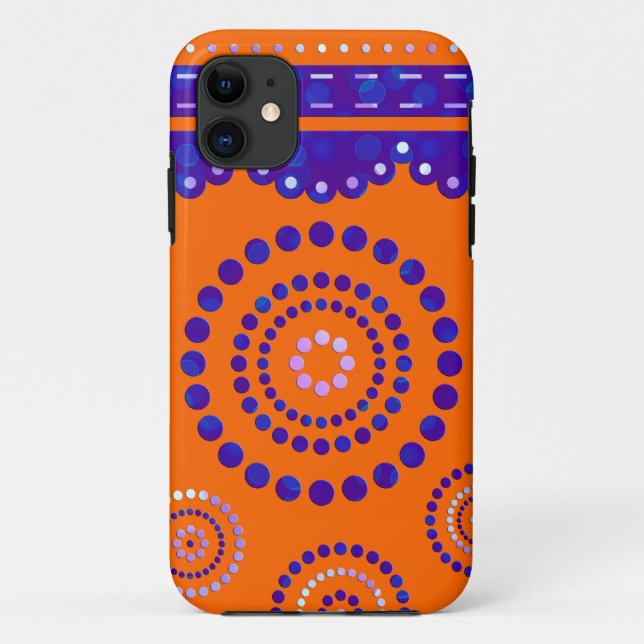 Coques Case-Mate iPhone Garland ARTdeco violet bleu + votre couleur de dos (Dos)