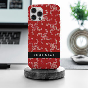 Coque Case-Mate iPhone Garland de Noël, Rouge, Votre nom, Personnaliser