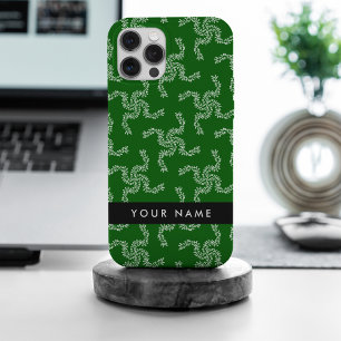 Coque Case-Mate iPhone Garland de Noël, Vert, Votre nom, Personnaliser