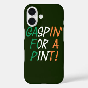 Coque Pour iPhone 16 Gaspin' For A Pint superposé sur l'élément drapeau