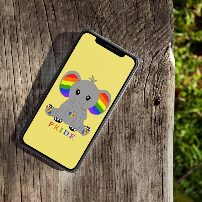 Coques Case-Mate iPhone GAY PRIDE LGBTQ - éléphant mignon avec drapeau arc (Créateur téléchargé)
