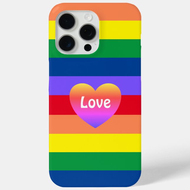 Coques Case-Mate iPhone Gay pride Rainbow Heart LGBTQ Égalité (Verso)