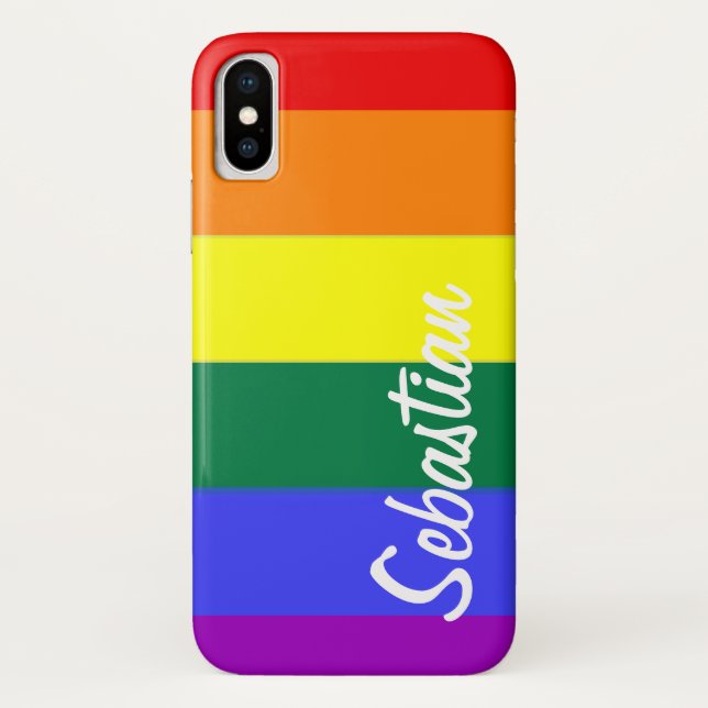 Coques Case-Mate iPhone Gay Rainbow Pride personnalisée (Dos)
