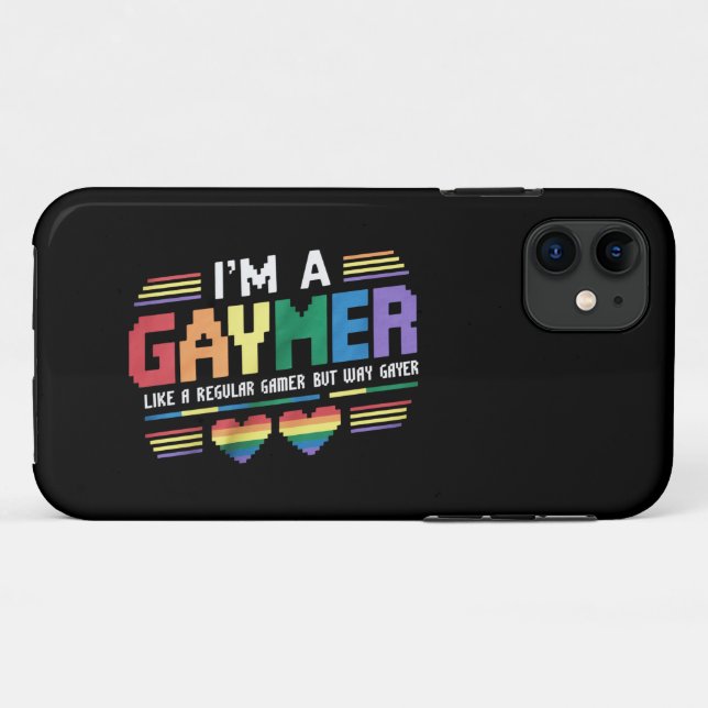 Coques Case-Mate iPhone Gaymer Comme Un Joueur Régulier Mais Way Gayer Gam (Dos (Horizontal))